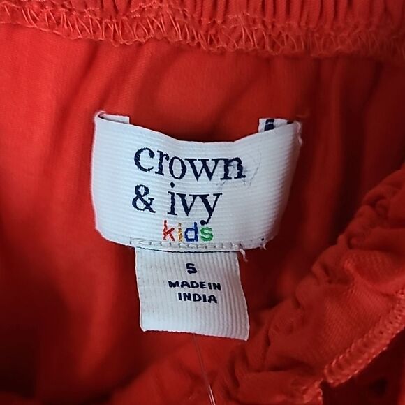 Crown & Ivy Girls Size 5 Red Eyelet Lace Ruffled Knit Romper NWT Summer Clothes - Picture 3 of 8